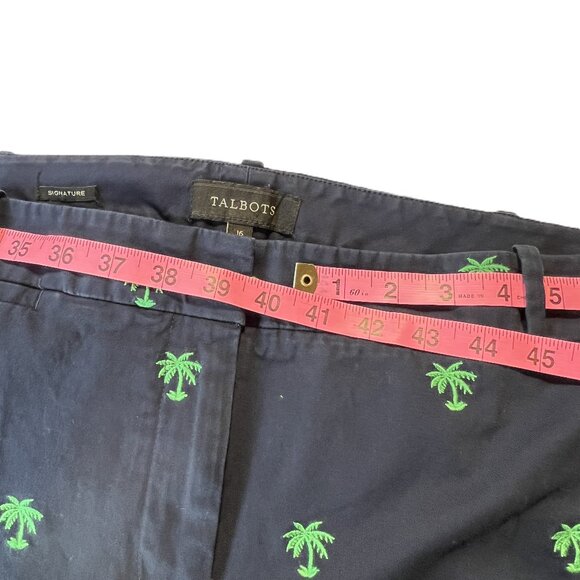 🌴 Talbots Signature Palm Print Pants – Coastal Charm in Size 16 💐 - Picture 11 of 12